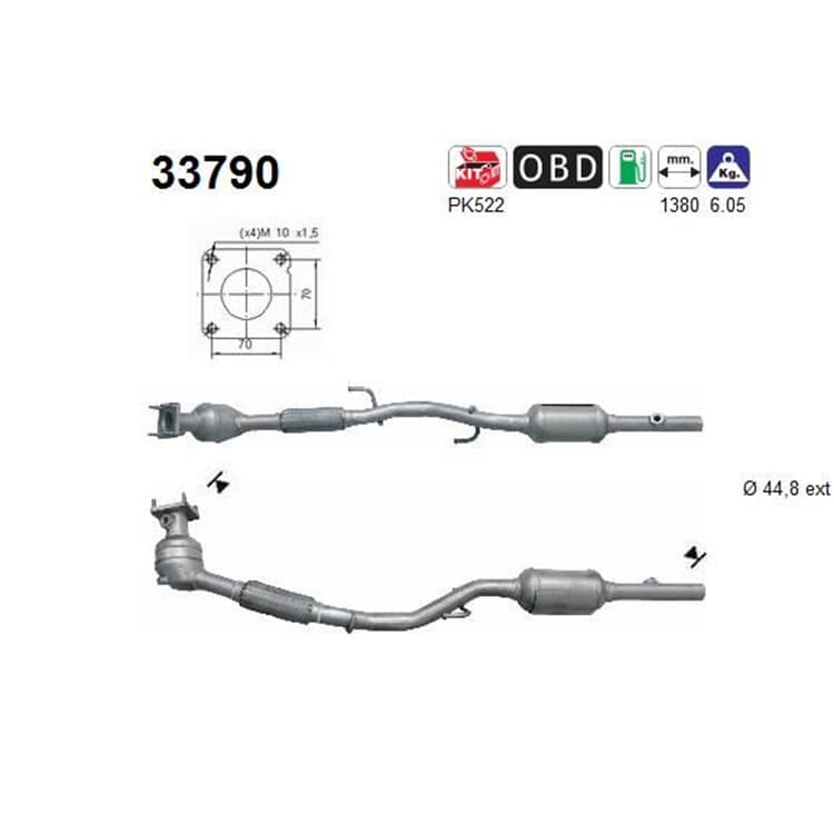 AS Katalysator Seat Cordoba Ibiza Skoda Fabia VW Polo 1,4 16V von AS