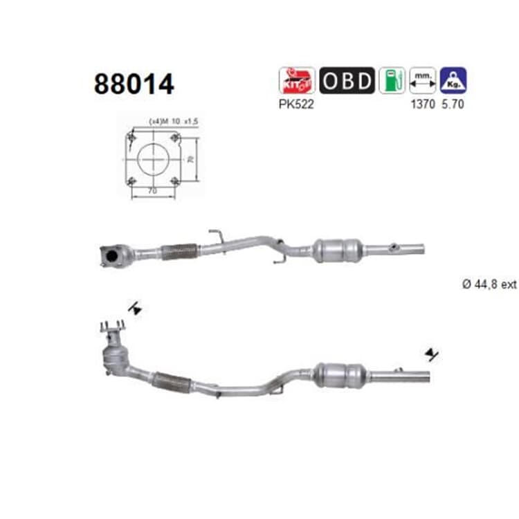 AS Katalysator Seat Cordoba Ibiza Skoda Fabia VW Polo 9N 1,4 16V AS Katalysator Seat Cordoba Ibiza Skoda Fabia VW Polo 9N 1,4 16V von AS