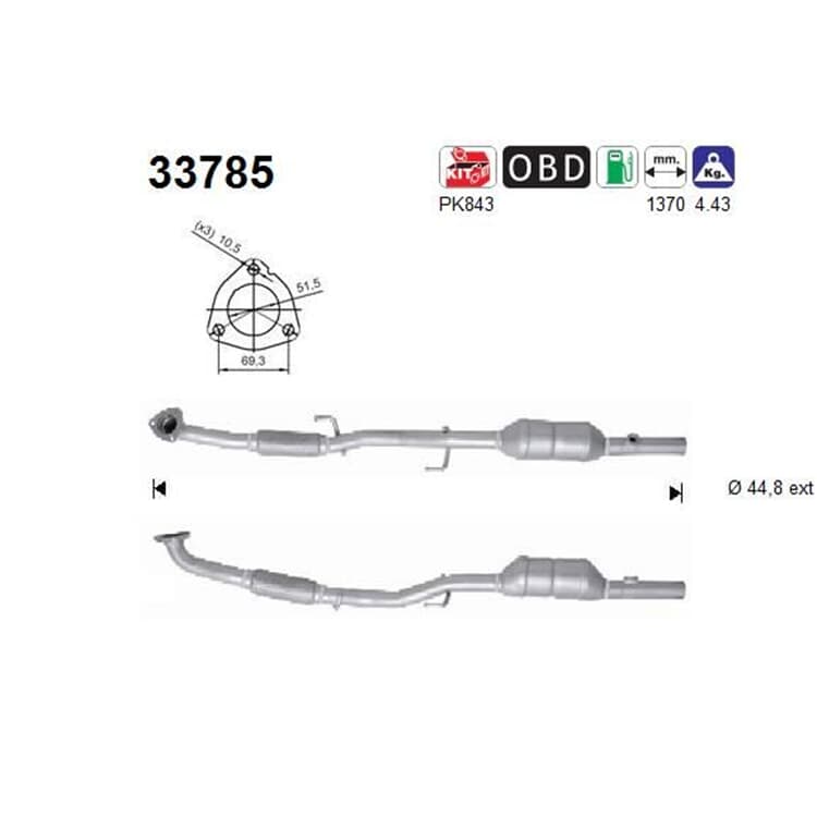 AS Katalysator  Seat Ibiza Skoda Fabia Roomster VW Polo 1,4 1,6 von AS