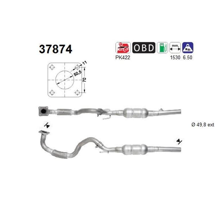 AS Katalysator  Seat Leon Toledo VW Bora Golf 4 1,6 16V von AS