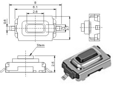 3x Für 106 206 207 306 307 406 Fernbedienung Funkschlüssel Schlüssel Mikroschalter SMD Taster Microschalter von AS