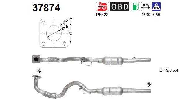 Katalysator hinten AS 37874 von AS