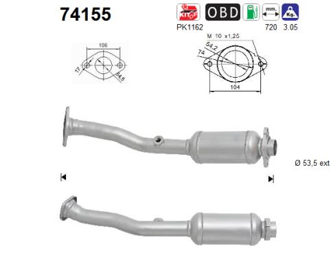 Katalysator hinten AS 74155 von AS