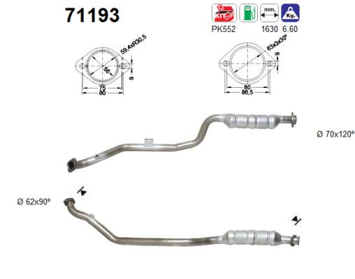 Katalysator links AS 71193 von AS