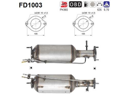 Ruß-/Partikelfilter, Abgasanlage AS FD1003 von AS