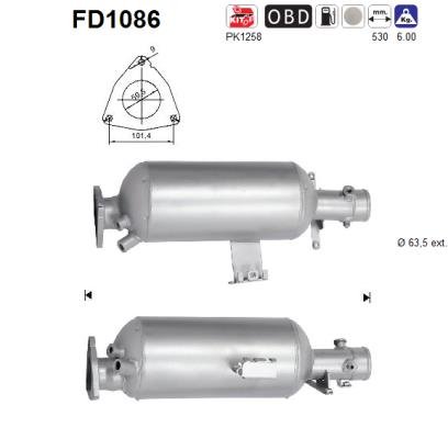 Ruß-/Partikelfilter, Abgasanlage AS FD1086 von AS