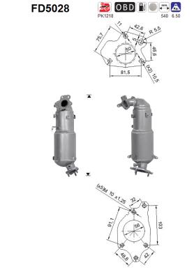 Ruß-/Partikelfilter, Abgasanlage AS FD5028 von AS