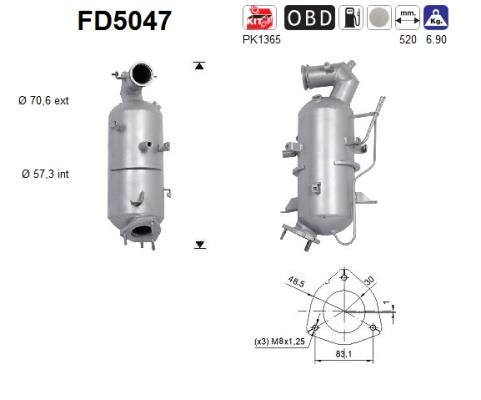 Ruß-/Partikelfilter, Abgasanlage AS FD5047 von AS