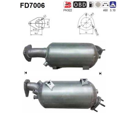 Ruß-/Partikelfilter, Abgasanlage AS FD7006 von AS
