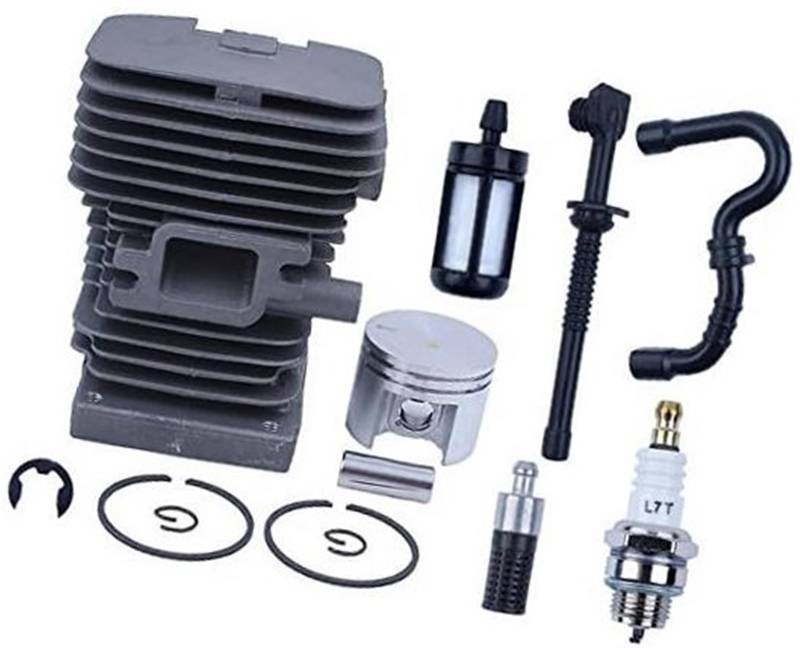 ASDGH 38 mm Zylinderkolben-Heizölleitungsschlauchfilter, for STIHL, MS180 MS170 018 017 Kettensägenteile mit Zündkerzenringen Garten-Kolbenringsatz von ASDGH
