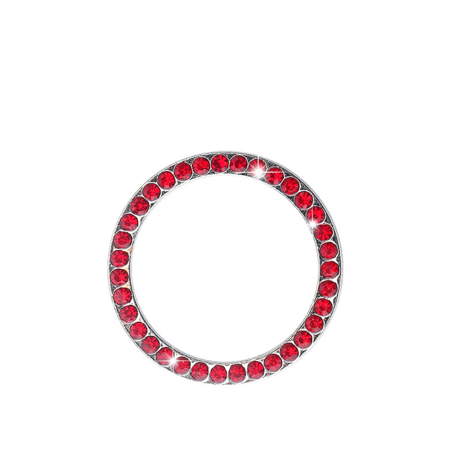 ASDGH Kristall Motor Zündung Onekey Start Stop Druckknopf Schalter Schutzhülle Bling Aufkleber Auto Zubehör Auto Innen Dekor Motor-Start-/Stopp-Taste(Red) von ASDGH