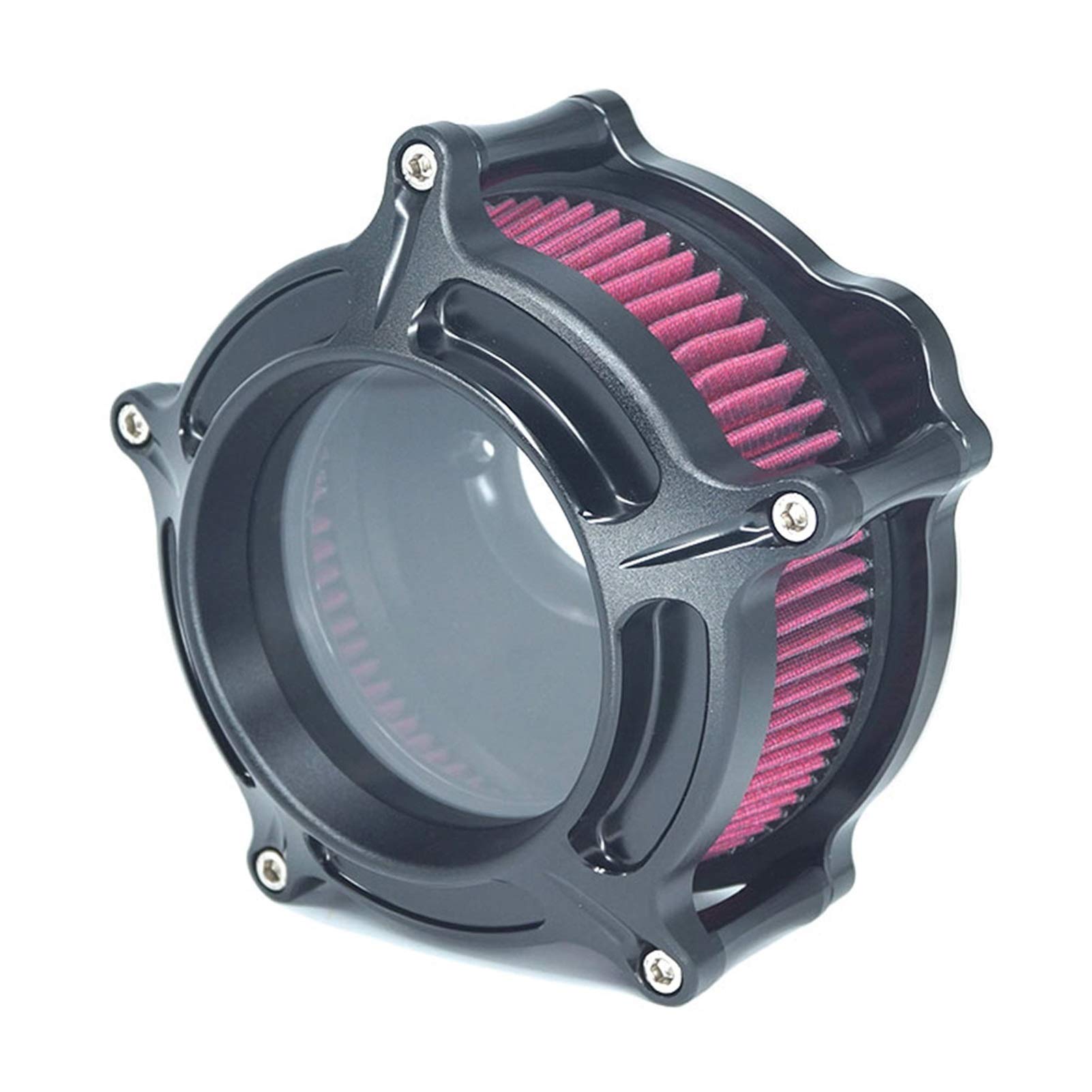 ASDGH Luftfilter Clarion See Through Cleaner System Ansaugkit CNC, for Harley, Dyna 2000-2017 Softail 2000-2015 Touring 2000-2007 Motorrad-Luftfilter(Red) von ASDGH