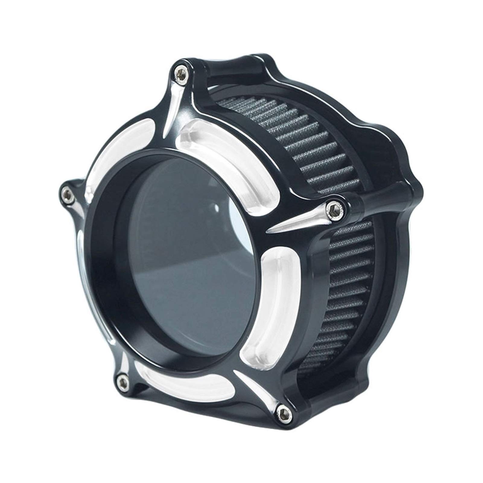 ASDGH Luftfilter Durchsichtiges Reinigersystem Ansaugkit CNC, for Harley, Dyna 2000-2017 Softail 2000-2015 Touring 2000 2001 2002 2003 2004 2005 2006 2007 FitmentB Motorrad-Luftfilter(Grey) von ASDGH