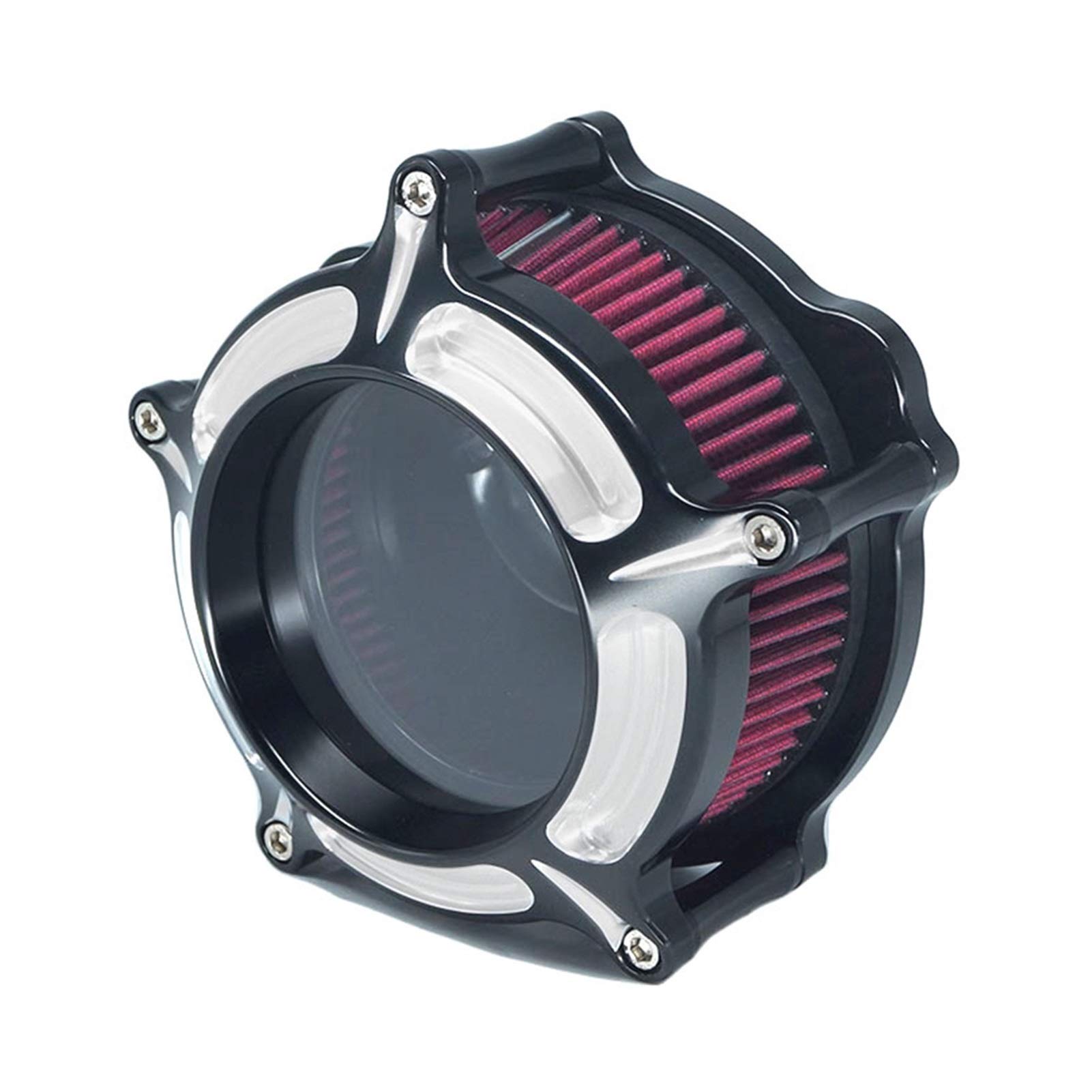 ASDGH Luftfilter Durchsichtiges Reinigersystem Ansaugkit CNC, for Harley, Dyna 2000-2017 Softail 2000-2015 Touring 2000 2001 2002 2003 2004 2005 2006 2007 FitmentB Motorrad-Luftfilter(Red) von ASDGH