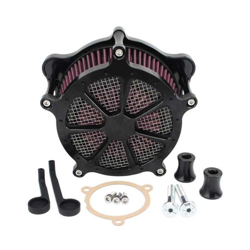 ASDGH Luftfilter Motorrad Venturi Cut CNC Crafts Reiniger Ansaugfilter Touring Tour Electra Glide Road King FLHR FLTR FLH 2017 2018 2019 2020 Motorrad-Luftfilter(Not Logo) von ASDGH
