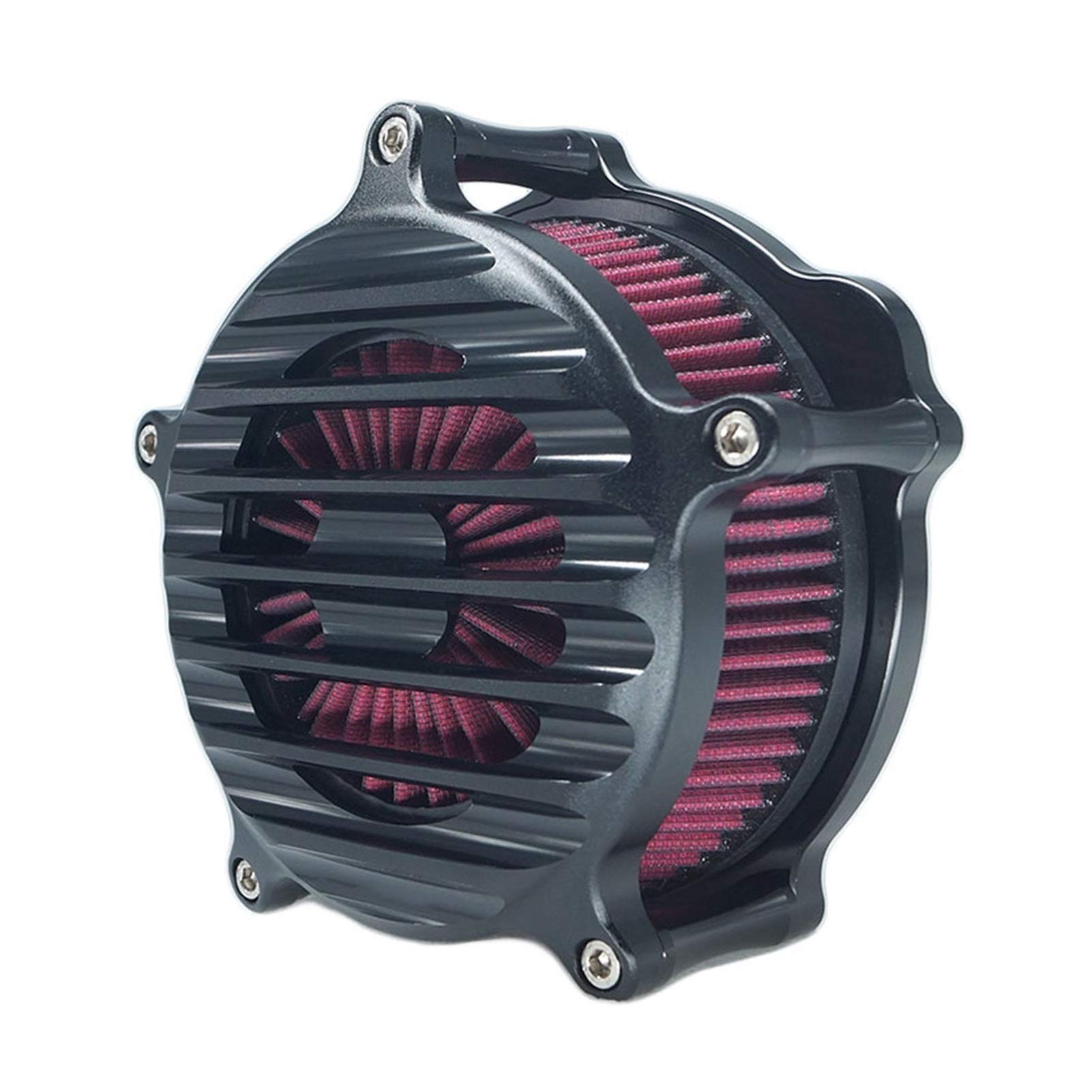 ASDGH Luftfilter Nostalgie Venturi Filter Kit Aluminium Matt Schwarz, for Harley, Touring Street Glide Touring Road Glide Softail Dyna Motorrad-Luftfilter(Red) von ASDGH
