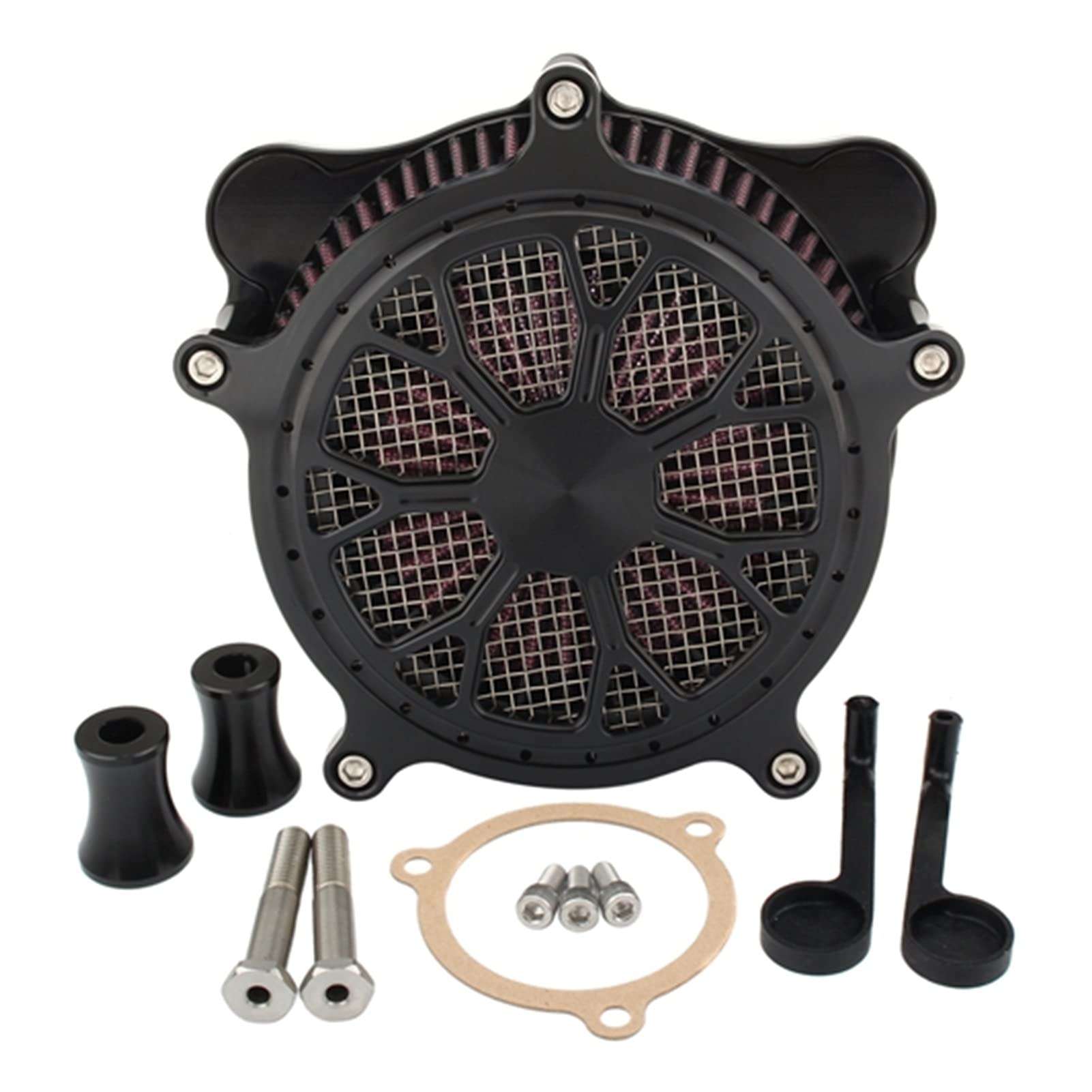 ASDGH Luftfilterreiniger-Ansaugsystem-Kit, for Harley, Touring Road King Street Glide Trike 2008-2016 Dyna FXDLS Softail FLSS 2016-2017 Motorrad-Luftfilter(MP09-001-0189) von ASDGH