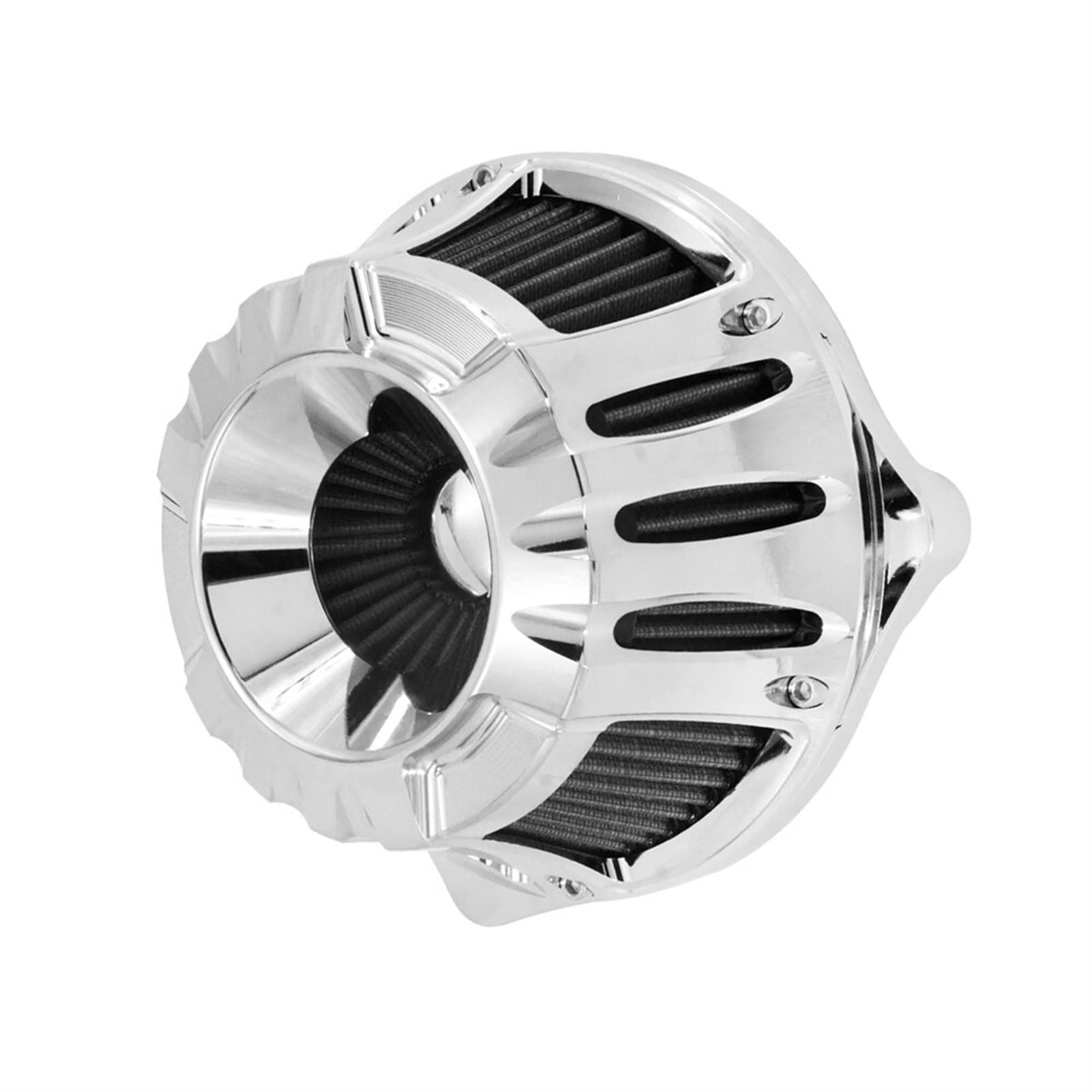 ASDGH Motorrad CNC Chrome Luftfilter Ansaugfilter Schwarz Aluminium Luftfilter, for Harley, XL Touring Softail Dyna Street Glide Bob Motorrad-Luftfilter(Air Cleaner Filter D) von ASDGH