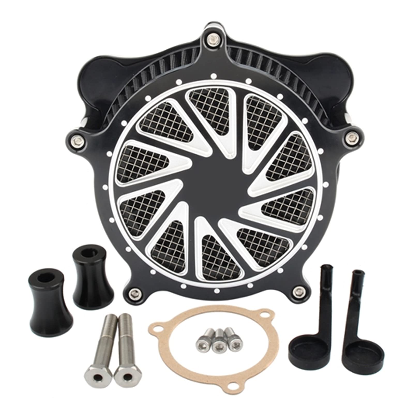 ASDGH Motorrad-Luftfilter CNC-Luftfilter-Kits Ansaugfilter, for Harley, Touring Road King Street Glide 2008-2016 Softail Dyna 2017 Motorrad-Luftfilter(MP09-001-0209) von ASDGH