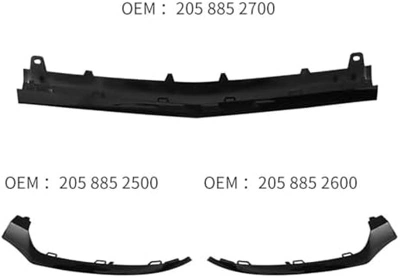 ASDGH Splitter, for Benz, C-Klasse W205 2014-2018 C300 C400 C63 Auto Frontstoßstange Spoiler Diffusor Schutz Schutz Lippensplitter(Schwarz) Auto Frontsplitter(Silver) von ASDGH