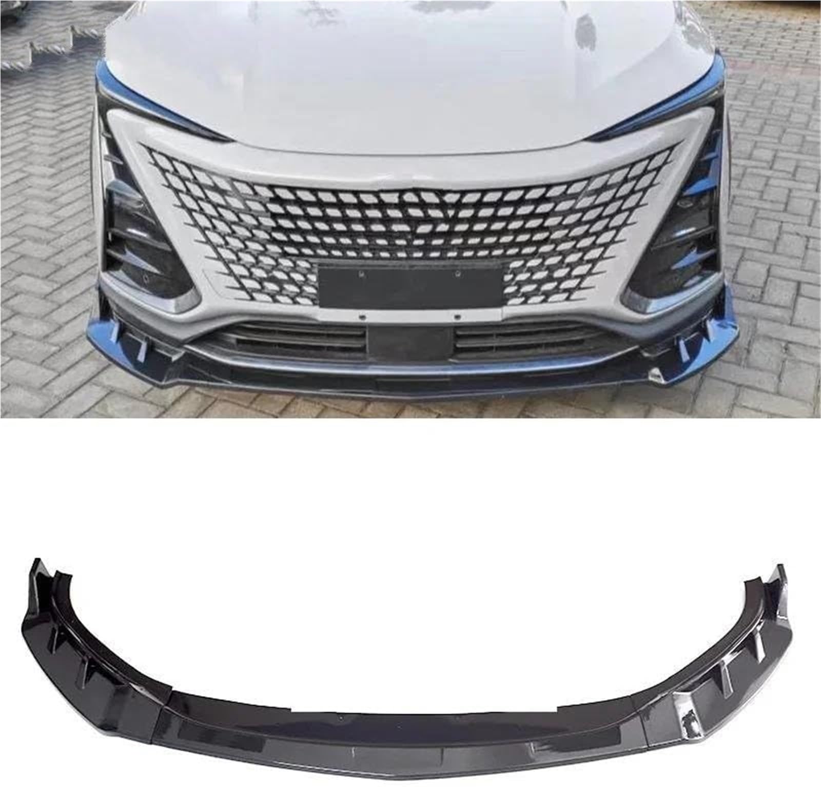 ASDGH Splitter, for Changan, for UNI-T 2020 2021 2022 Normaler Standard-Frontstoßstangen-Spoilerröcke Lip Body Kit Zubehör Splitter Lip Splitter(20-21 Gloss Black) Auto Frontsplitter(BLACK 22-23 Carbo von ASDGH