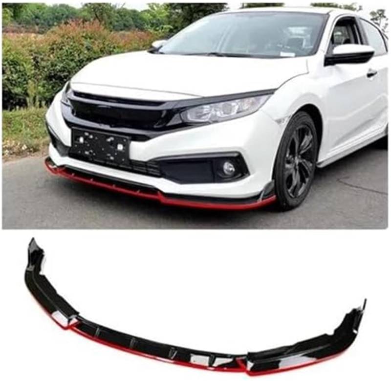 ASDGH Splitter, for Civic, for Limousine 2019 20 2021 Frontstoßstangensplitter Lippendiffusor Spoiler Carbon-Oberfläche Rock Body Kit Lippensplitter(Carbon-Oberfläche) Auto Frontsplitter(BLACK Gloss b von ASDGH
