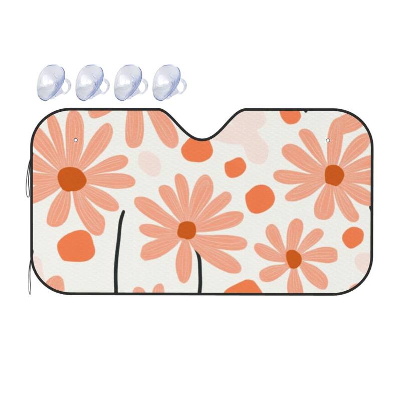 Daisy Flowers Ästhetischer moderner Kunst-Sonnenschutz für Auto, LKW, SUV, blockiert UV-Strahlen, Sonne, Größe S, 130 x 70 cm von ASDJHFABKY