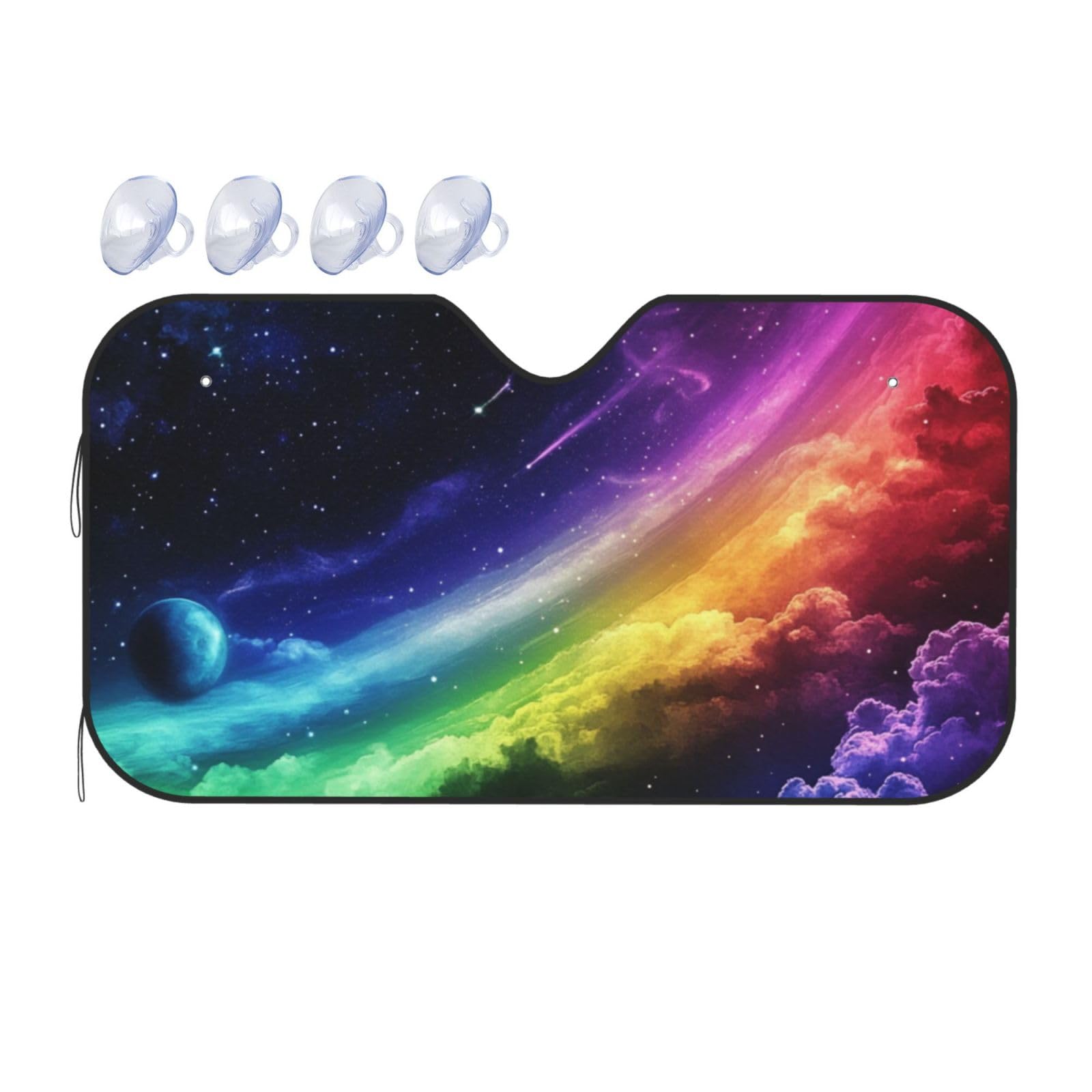 Galaxie-Regenbogen-Sonnenschutz für Auto, LKW, SUV, blockiert UV-Strahlen, Sonne, Größe S, 130 x 70 cm Galaxie-Regenbogen-Sonnenschutz für Auto, LKW, SUV, blockiert UV-Strahlen, Sonne, Größe S, 130 x 70 cm von ASDJHFABKY