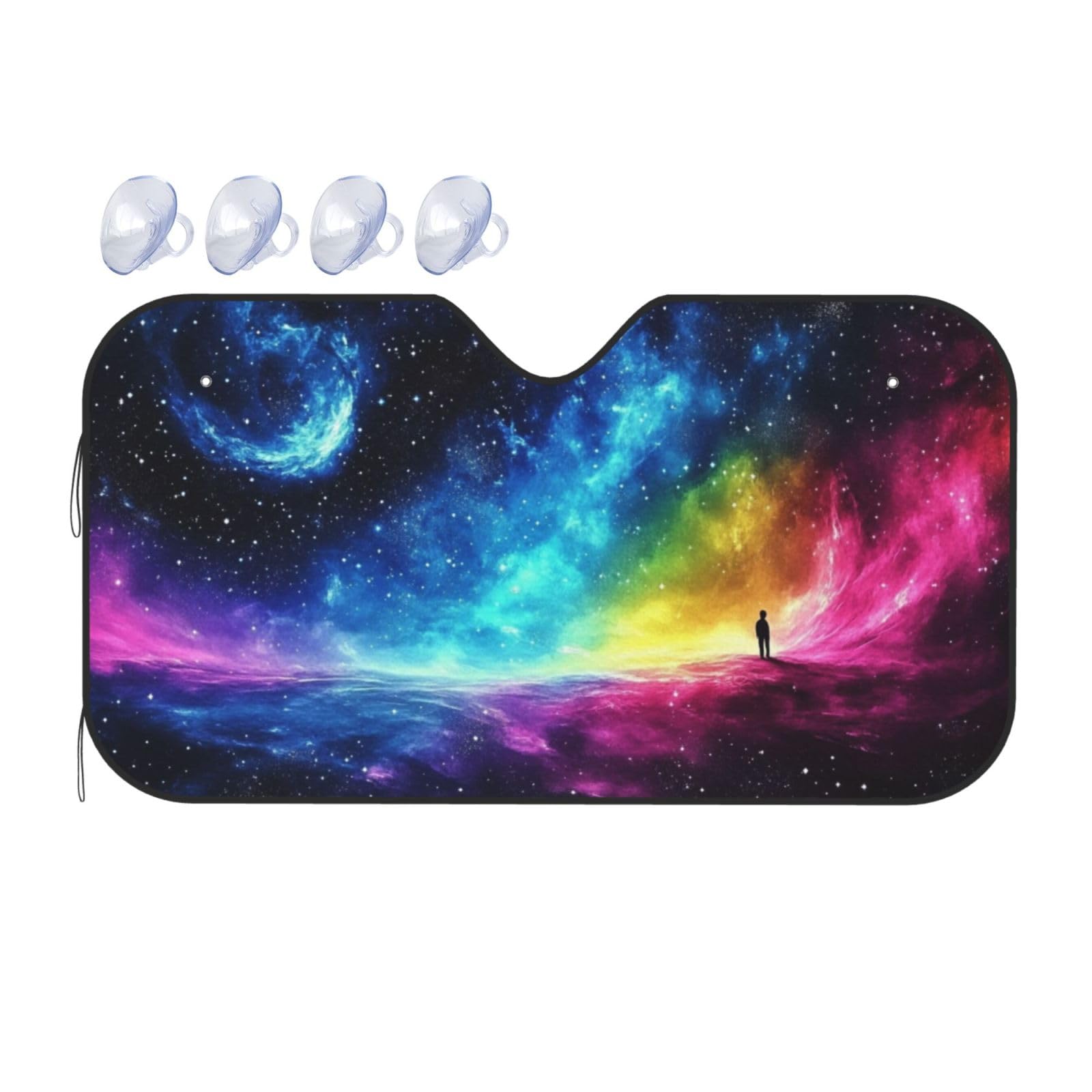 Nebula Galaxy Universe Cosmic Cloud Auto-Sonnenschutz für Auto, LKW, SUV – blockiert UV-Strahlen Sonne (S,130 x 70 cm) von ASDJHFABKY