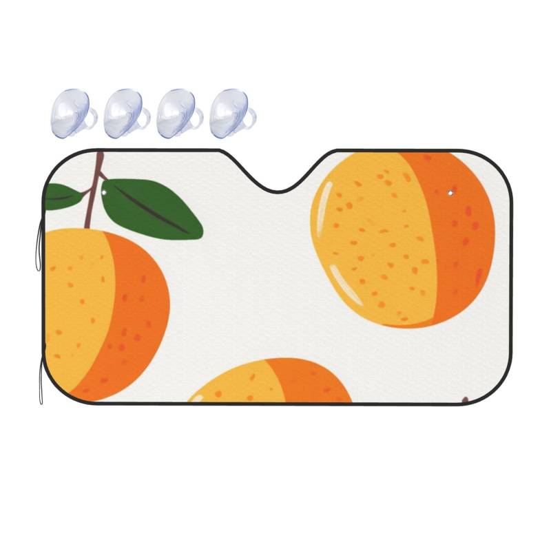 Oranges Fruits Auto-Sonnenschutz für Auto, LKW, SUV, blockiert UV-Strahlen, Sonne, Größe S, 130 x 70 cm, Orange von ASDJHFABKY