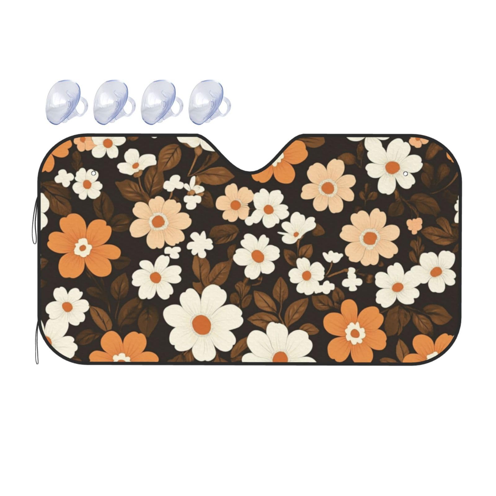 Retro Floral Flower Bohemia Auto-Sonnenschutz für Auto, LKW, SUV – blockiert UV-Strahlen Sonne (S,130 x 70 cm) von ASDJHFABKY