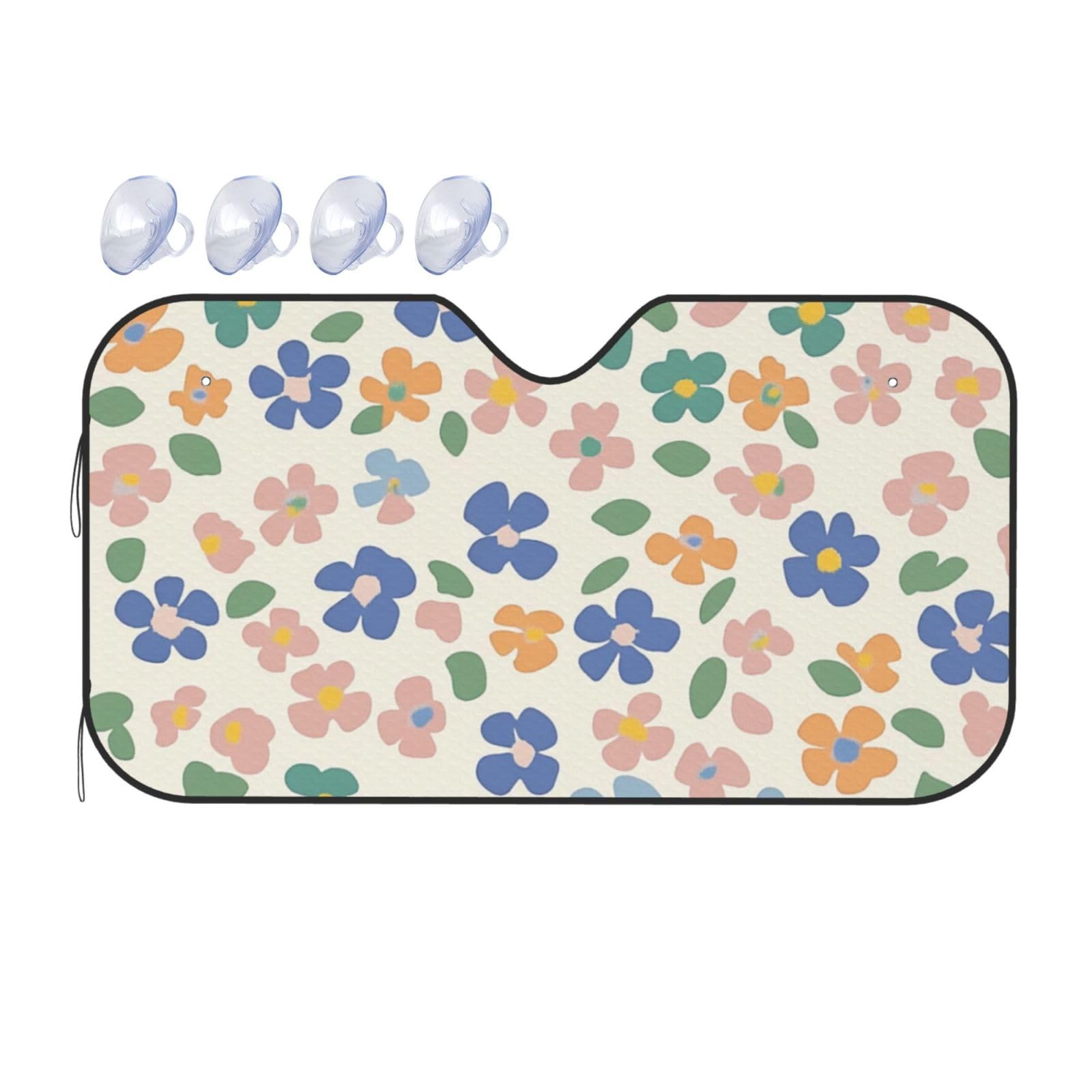 Sonnenschutz, Motiv: Blumen, bunte Gänseblümchen, für Auto, LKW, SUV, blockiert UV-Strahlen, Sonne, S, 130 x 70 cm Sonnenschutz, Motiv: Blumen, bunte Gänseblümchen, für Auto, LKW, SUV, blockiert UV-Strahlen, Sonne, S, 130 x 70 cm von ASDJHFABKY
