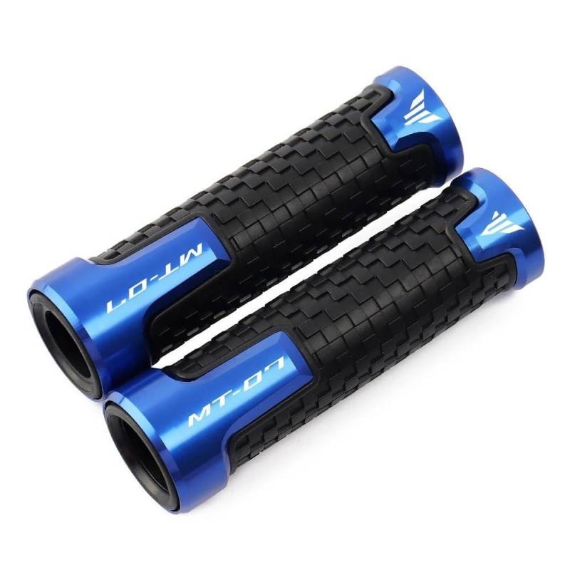 ASDRDDARF Motorrad Hand Griffe Lenkergriffe Für Y&AMAHA MT07 MT 07 MT-07 2014-2023 Motorrad-Lenkergriffe CNC PVC-Lenker Gummigelgriffe Motocross-Griff Handgriffe(Blue) von ASDRDDARF