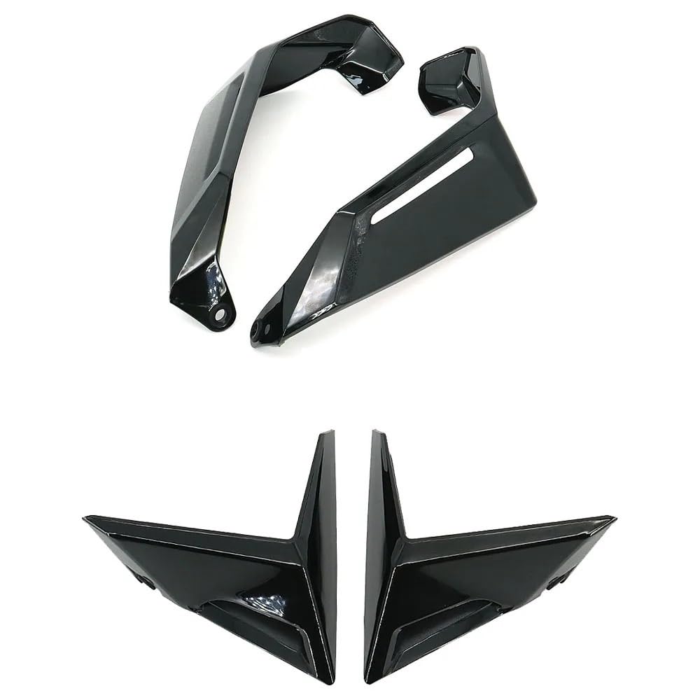 ASDRDDARF Windschutzscheibe Motorrad Für Forza750 2021 2022 Motorrad Seite Windabweiser Windschutz Windschutz(Black Front+Rear) von ASDRDDARF