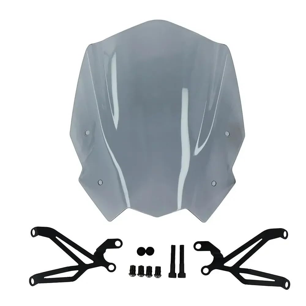ASDRDDARF Windschutzscheibe Motorrad Für G310R 2017-2024 Windschutzscheibe Motorrad Windschutzscheibe Winddicht Glas Mit Montage Halterung Deflektor Zubehör(Smoke) von ASDRDDARF