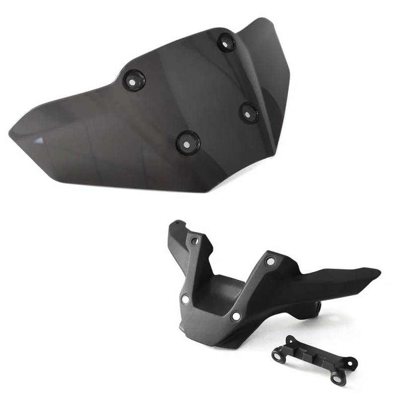 ASDRDDARF Windschutzscheibe Motorrad Für MT 09 MT-09 SP 2024 Motorrad Zubehör Windschutzscheibe Front Unterstützung Windschutzscheibe Windabweiser(1set Dark Gray) von ASDRDDARF