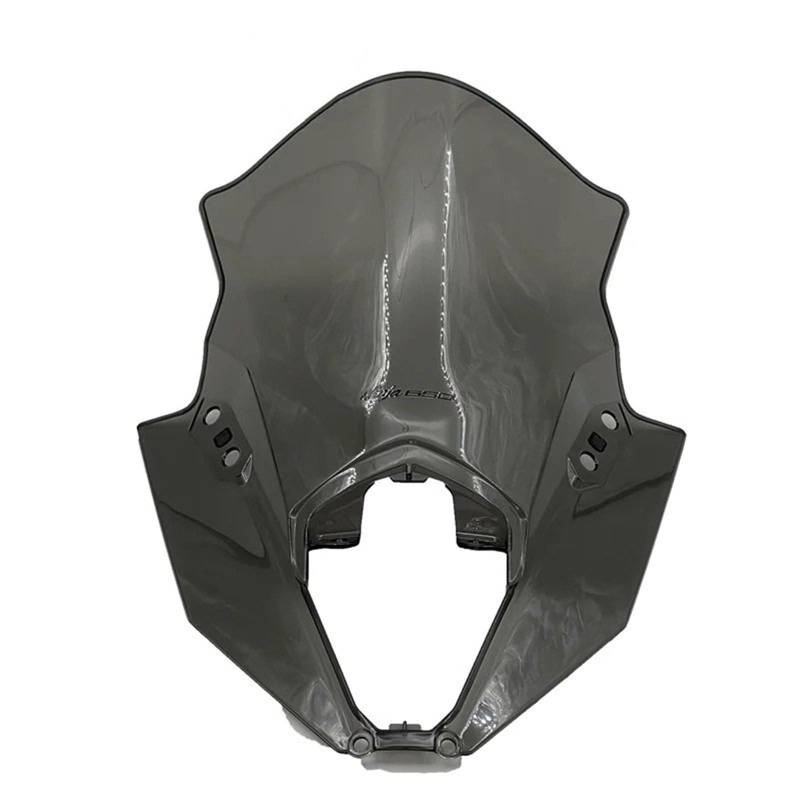 ASDRDDARF Windschutzscheibe Motorrad Für NINJA650 ER-6F ER6F 2020 2021 2022 2023 Motorrad Windschutzscheibe Aluminium Kit Deflektor(Dark Grey) von ASDRDDARF