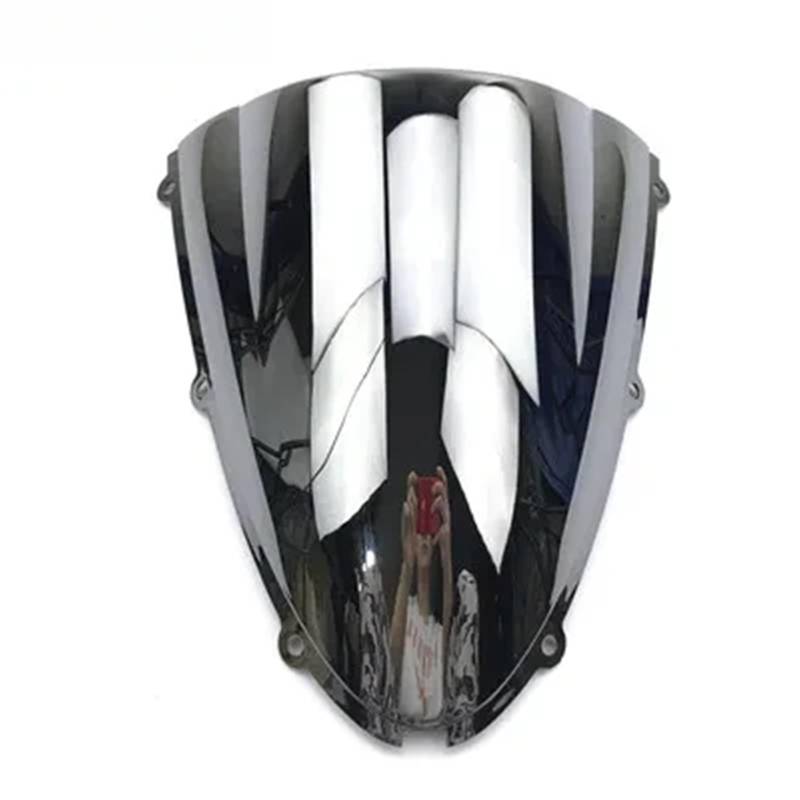 ASDRDDARF Windschutzscheibe Motorrad Für Ninja 636 ZX6R ZX-6R ZX10R ZX-10R 2005 2006 2007 2008 Schwarz Motorräder Windschutzscheibe Windschutz Bildschirm(Chrome) von ASDRDDARF