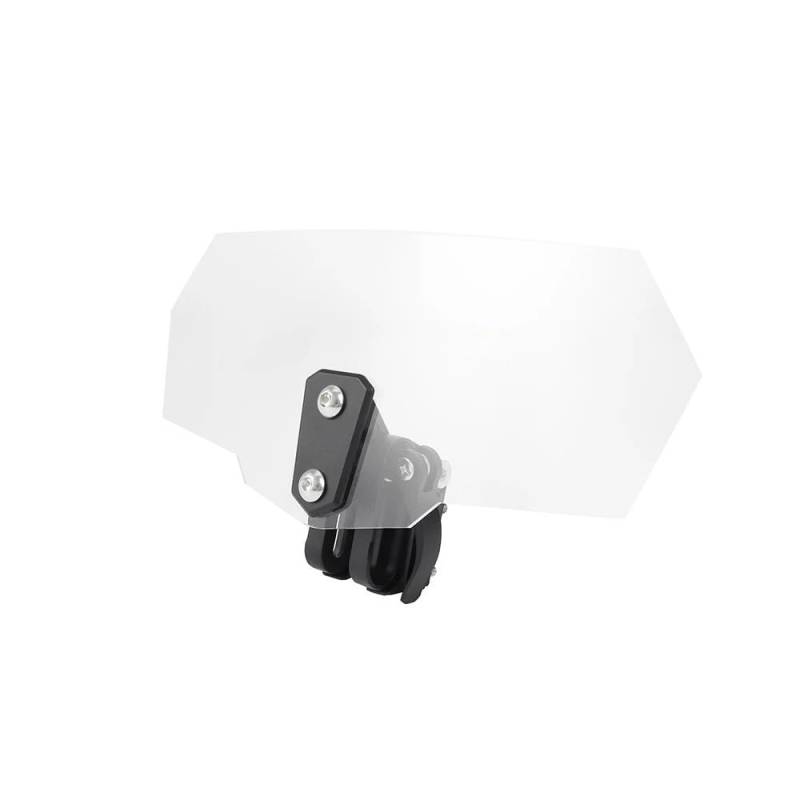 ASDRDDARF Windschutzscheibe Motorrad Für R1200GS Universal Motorrad Risen Clip Auf Windschutzscheibe Windschutzscheibe Verlängerung Spoiler Air Deflektor(Clear-Black Bracket) von ASDRDDARF