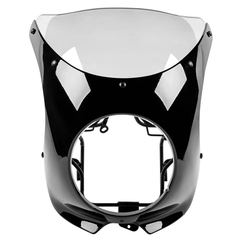 ASDRDDARF Windschutzscheibe Motorrad Für Z900RS 2018-2025 Scheinwerfer Verkleidung Front Gugel Abdeckung Maske Windschutz Windschutz Motorrad Zubehör(All Black/Clear Glass) von ASDRDDARF
