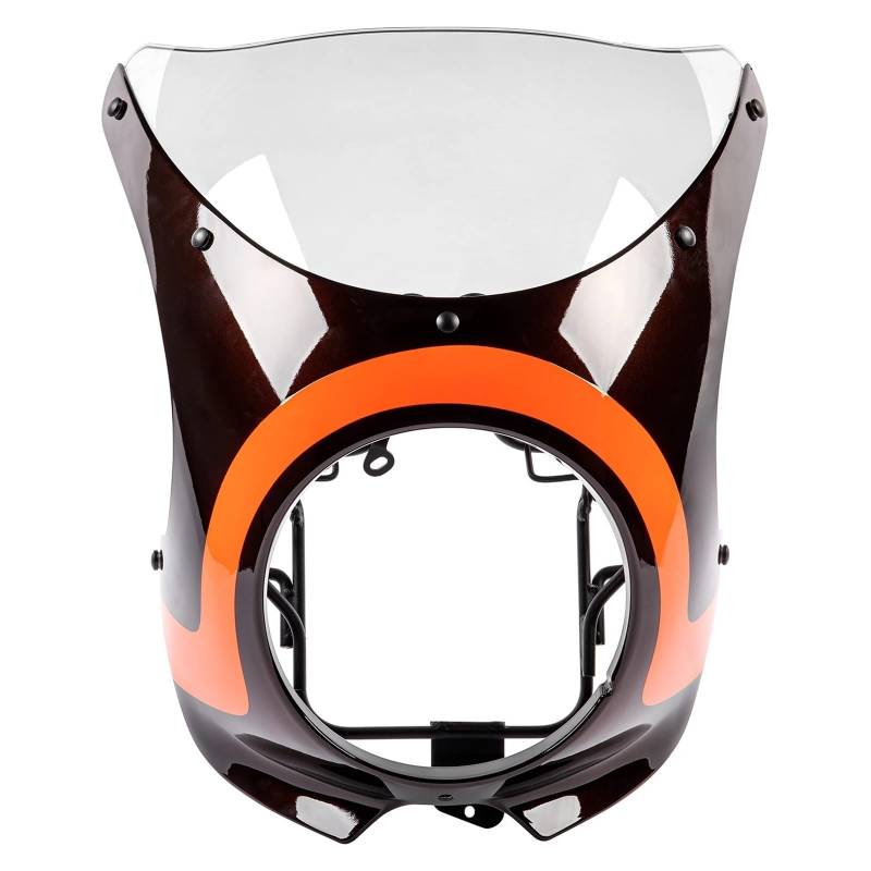 ASDRDDARF Windschutzscheibe Motorrad Für Z900RS 2018-2025 Scheinwerfer Verkleidung Front Gugel Abdeckung Maske Windschutz Windschutz Motorrad Zubehör(Black orange/Clear Glass) von ASDRDDARF