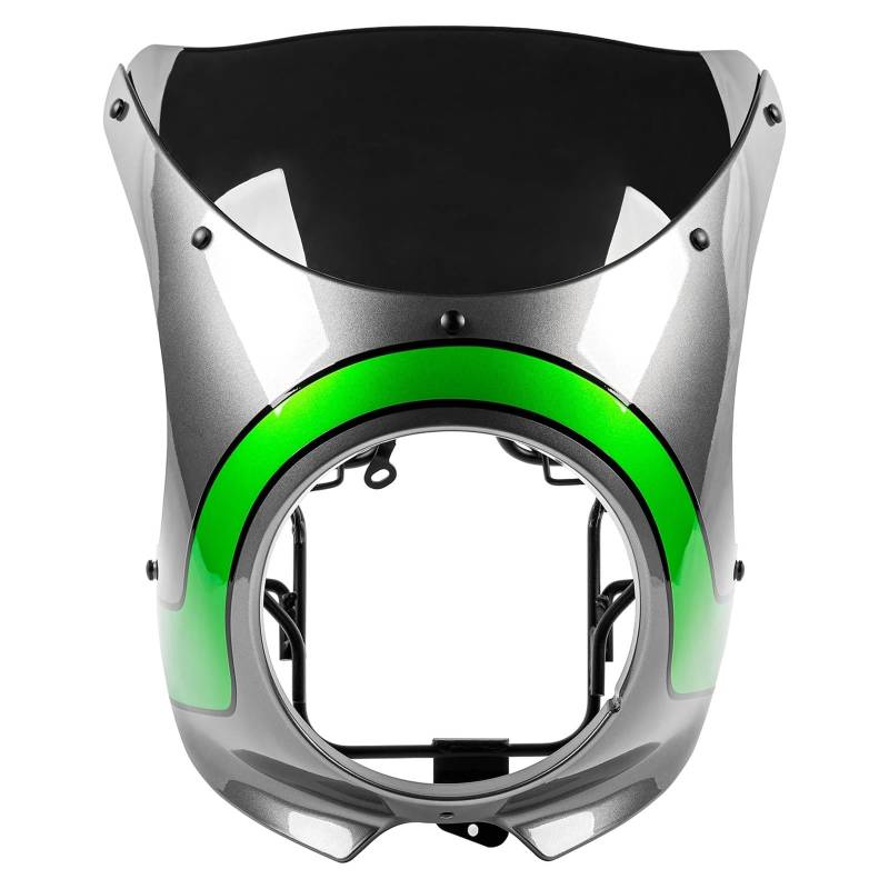 ASDRDDARF Windschutzscheibe Motorrad Für Z900RS 2018-2025 Scheinwerfer Verkleidung Front Gugel Abdeckung Maske Windschutz Windschutz Motorrad Zubehör(Green Gray/Black Glass) von ASDRDDARF