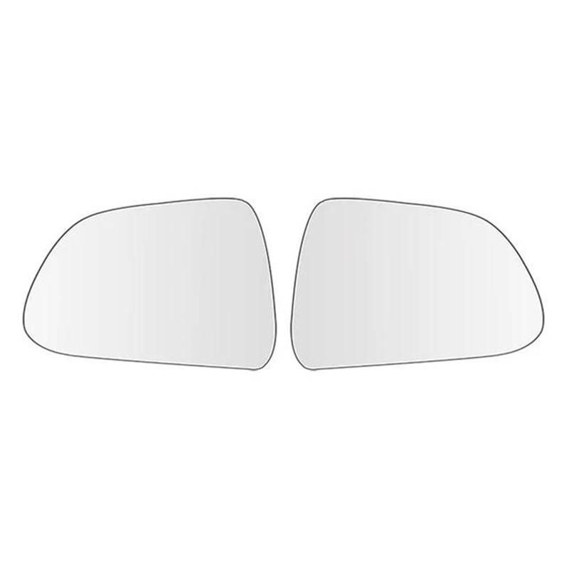 Außenspiegel Glas 1 Paar Für Tesla Für Modell 3 Zubehör 800R Weitwinkel-Rückspiegel Mit Großer Sicht Heizung Ersatz Blendschutz Umkehrung Auto Spiegelglas(WEISS) von ASFDSG