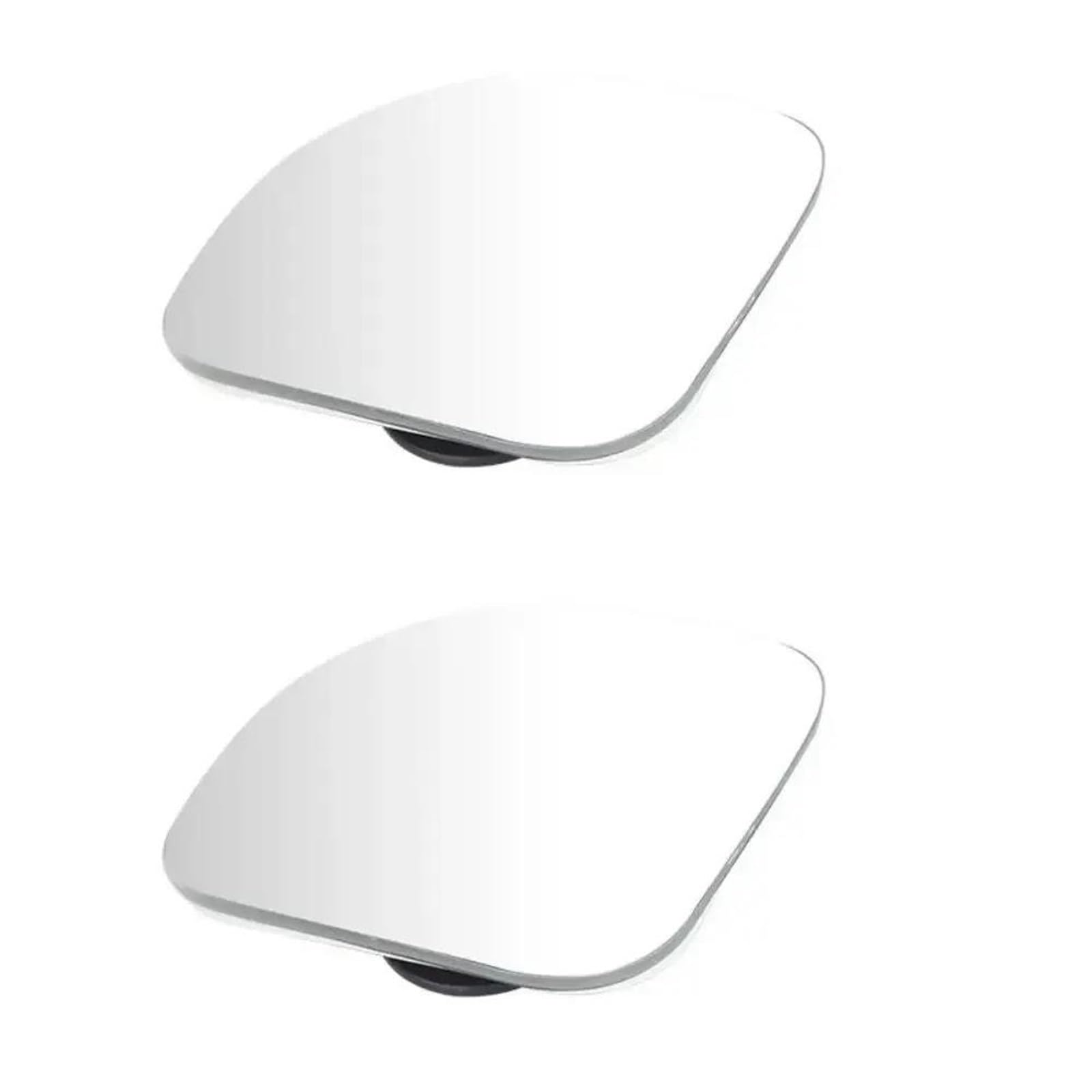 Außenspiegel Glas 2 Stück Autospiegel Weitwinkel Auto-Toter-Winkel-Spiegel 360° Verstellbare Zusatzrückspiegel HD Rahmenloser Kleiner Runder Spiegel Auto Spiegelglas(WEISS) von ASFDSG