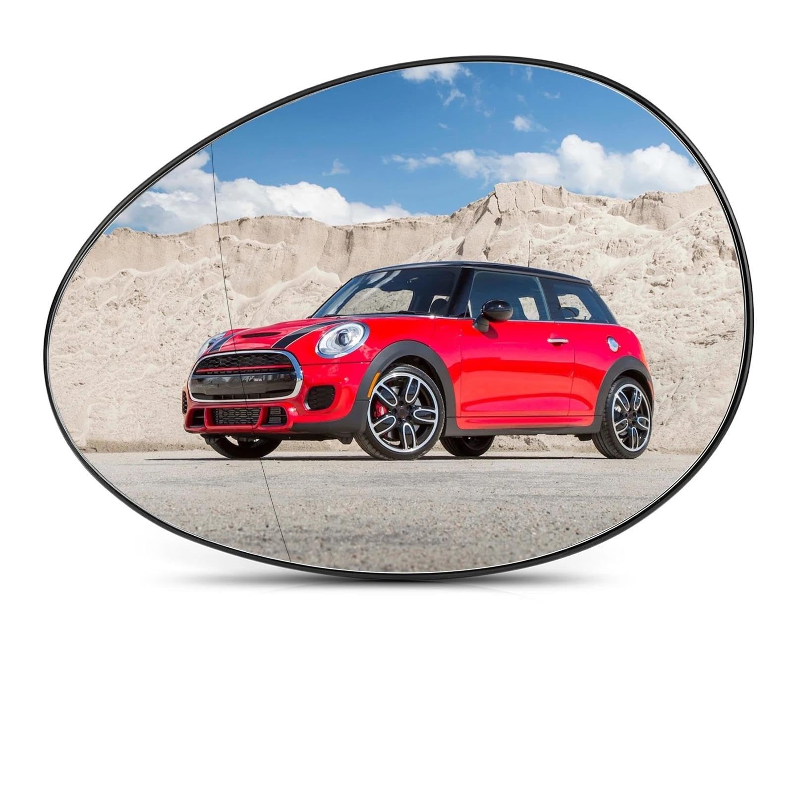 Außenspiegel Glas Für Mini Für Cooper R55 R56 R57 2007-2014 51162755625 51162755626 Linke Rechte Seite Beheiztes Seitenrückspiegelglas Weiß Blau Auto Spiegelglas(Weiß links) von ASFDSG