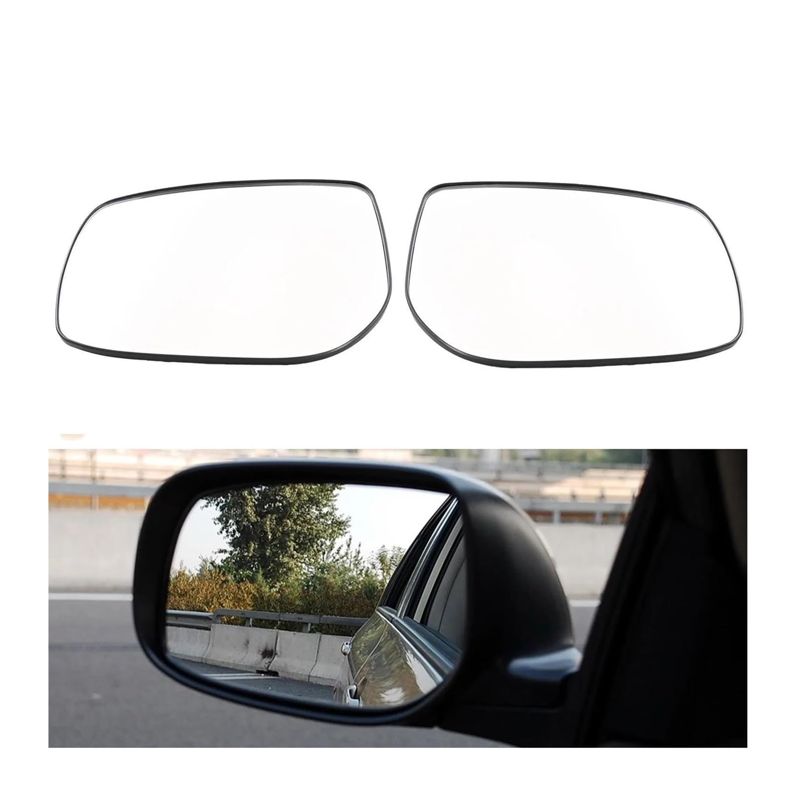 Außenspiegel Glas Für Toyota Für Corolla E140 E150 2007–2013 weißer Seitenspiegel für Fahrer und Beifahrer Rückspiegel aus Glas für die Tür mit Heizung Auto Spiegelglas(Left and Right) von ASFDSG
