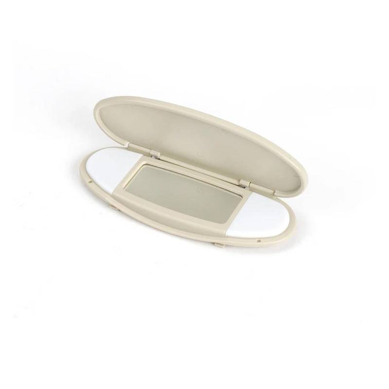 Sonnenschutz Auto Frontscheibe Auto Sonnenblende Spiegelabdeckung Make-Up Eitelkeit Spiegelabdeckung Für MINI Für Cooper Für R55-R60 2007-2014 Innenraum 2007-2014(Beige) von ASFDSG