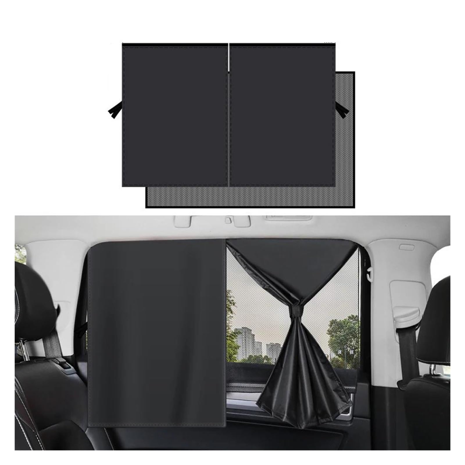 Sonnenschutz Auto Frontscheibe Universal-Sonnenschutzabdeckungen für Autos magnetisch zweilagig Sonnenschutzvorhang Fensterschutz Hitzeschutz Seitenfenster-Sonnenschutz(Rückseite) von ASFDSG