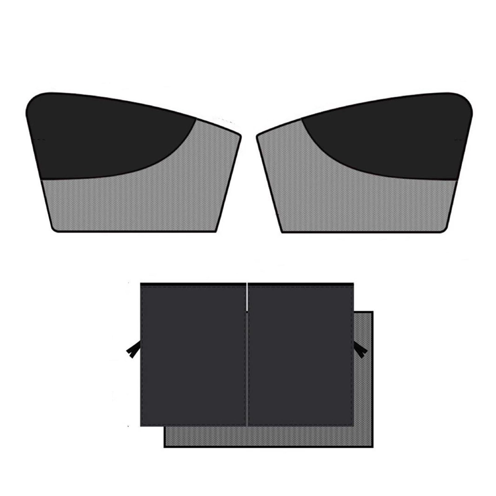 Sonnenschutz Auto Frontscheibe Universal-Sonnenschutzabdeckungen für Autos magnetisch zweilagig Sonnenschutzvorhang Fensterschutz Hitzeschutz Seitenfenster-Sonnenschutz(Three Pieces) von ASFDSG