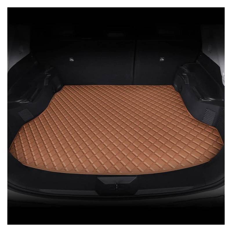 Trunk Mat 1PC Künstliche Leder Kofferraum Matte Für Skoda Für Karoq 2018-2022 Hinten Trunk Cargo Schutz Matte Kofferraumwanne(Braun) von ASFDSG